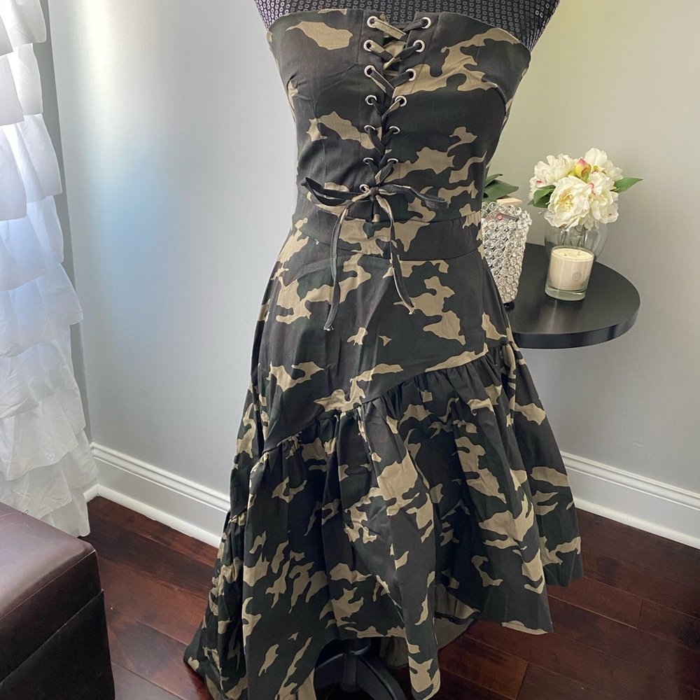 Camo strapless dress